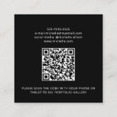 Moderne, minimalistische, eenvoudige QR-code perso Vierkante Visitekaartje (Achterkant)