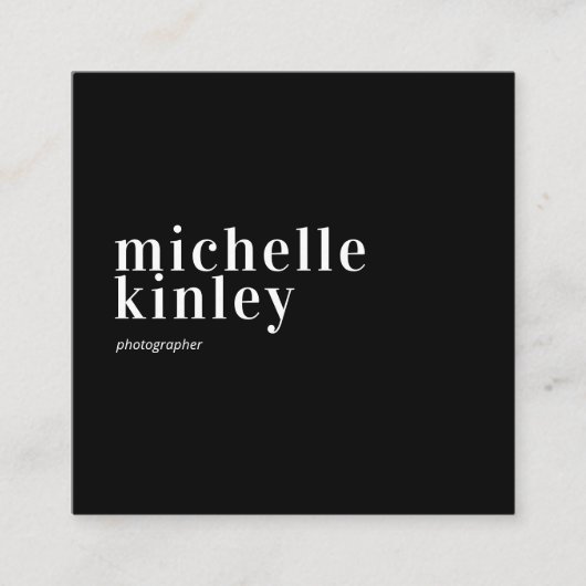 Moderne, minimalistische, eenvoudige QR-code perso Vierkante Visitekaartje (Voorkant)