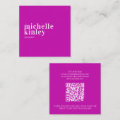 Moderne minimalistische eenvoudige QR-code persoon Vierkante Visitekaartje (Voorkant / Achterkant)
