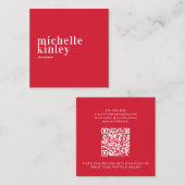 Moderne minimalistische eenvoudige QR-code persoon Vierkante Visitekaartje (Voorkant / Achterkant)