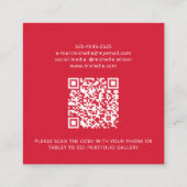 Moderne minimalistische eenvoudige QR-code persoon Vierkante Visitekaartje (Achterkant)