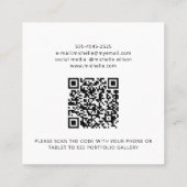 Moderne minimalistische eenvoudige QR-code persoon Vierkante Visitekaartje (Achterkant)