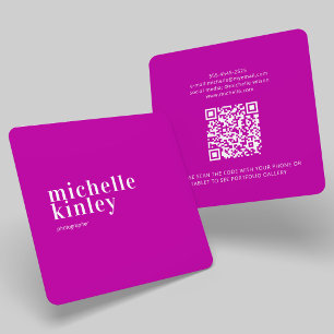 Moderne minimalistische eenvoudige QR-code persoon Vierkante Visitekaartje