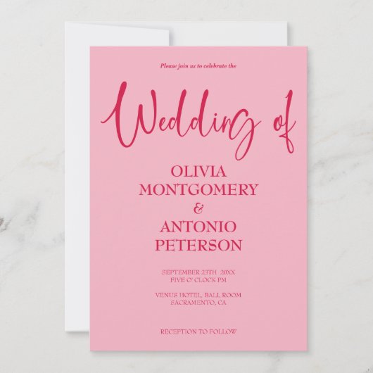 Moderne minimalistische eenvoudige QR-code roze br Kaart (Voorkant)