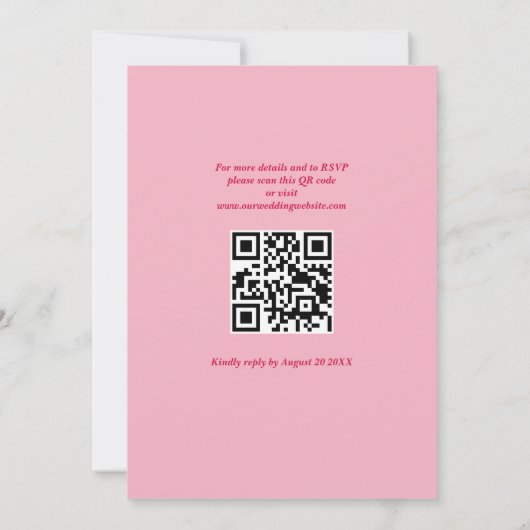 Moderne minimalistische eenvoudige QR-code roze br Kaart (Achterkant)