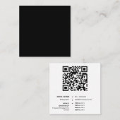 Moderne, minimalistische, eenvoudige QR-code Vierkante Visitekaartje (Voorkant / Achterkant)