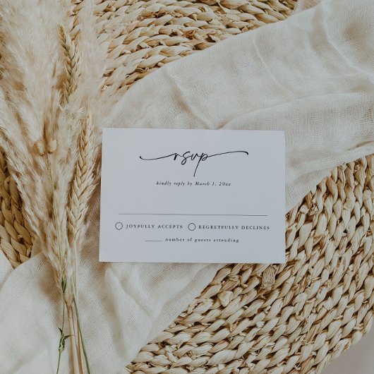 Moderne minimalistische eenvoudige RSVP Insert-Kaa Kaart