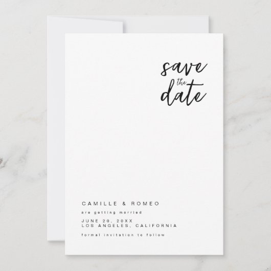Moderne minimalistische eenvoudige save the date u (Voorkant)
