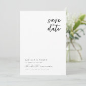 Moderne minimalistische eenvoudige save the date u (Staand voorkant)