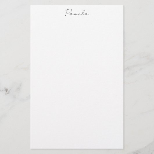 Moderne minimalistische eenvoudige Schattigee eige Briefpapier (Voorkant)