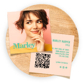 Moderne minimalistische eenvoudige Schattigee leuk Vierkante Visitekaartje