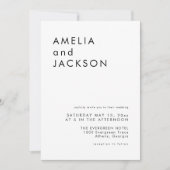 Moderne minimalistische eenvoudige schone bruiloft kaart (Voorkant)