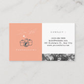 Moderne minimalistische eenvoudige sjabloon fotogr visitekaartje (Achterkant)