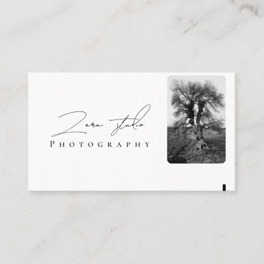 Moderne minimalistische eenvoudige sjabloon fotogr visitekaartje (Voorkant)