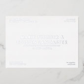 Moderne minimalistische eenvoudige slanke charmant folie uitnodiging (Voorkant)