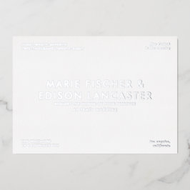 Moderne minimalistische eenvoudige slanke charmant folie uitnodiging