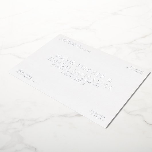 Moderne minimalistische eenvoudige slanke charmant folie uitnodiging (Gedraaid)