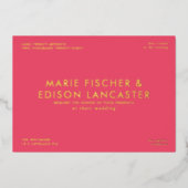 Moderne minimalistische eenvoudige slanke charmant folie uitnodiging (Voorkant)