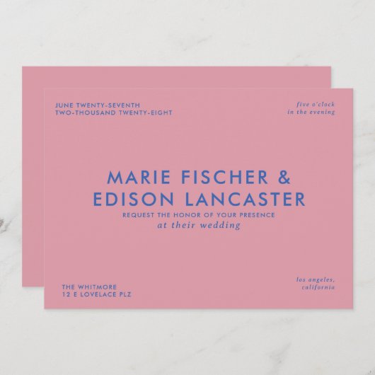 Moderne minimalistische eenvoudige slanke charmant kaart (Voorkant / Achterkant)