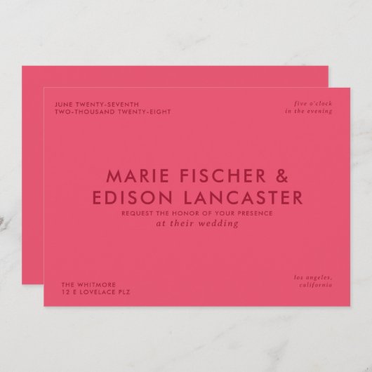 Moderne minimalistische eenvoudige slanke charmant kaart (Voorkant / Achterkant)