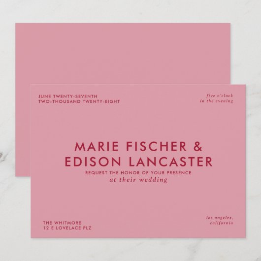 Moderne minimalistische eenvoudige slanke charmant kaart (Voorkant / Achterkant)