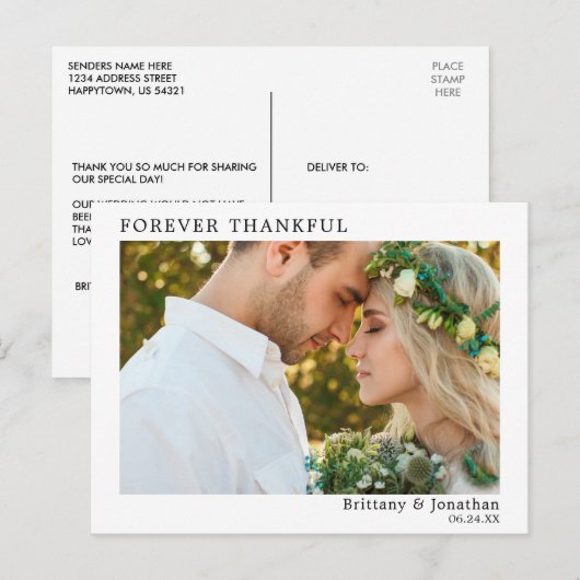 Moderne Minimalistische Eenvoudige Trouw Altijd Da Briefkaart (Voorkant / Achterkant)