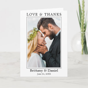 Moderne Minimalistische Eenvoudige Trouwliefde Bed Bedankkaart