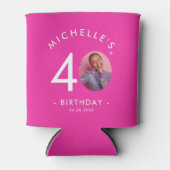 Moderne minimalistische eenvoudige verjaardagsfees blikjeskoeler (Voorkant)