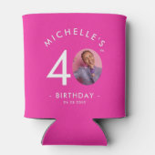 Moderne minimalistische eenvoudige verjaardagsfees blikjeskoeler (Achterkant)