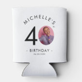 Moderne minimalistische eenvoudige verjaardagsfees blikjeskoeler (Achterkant)