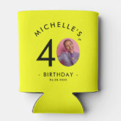 Moderne minimalistische eenvoudige verjaardagsfees blikjeskoeler (Achterkant)