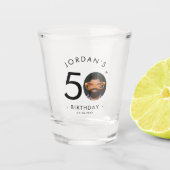 Moderne minimalistische eenvoudige verjaardagsfees shot glas (Voorkant)