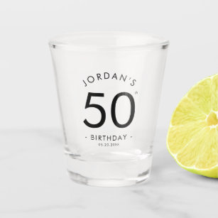 Moderne minimalistische eenvoudige verjaardagsfees shot glas