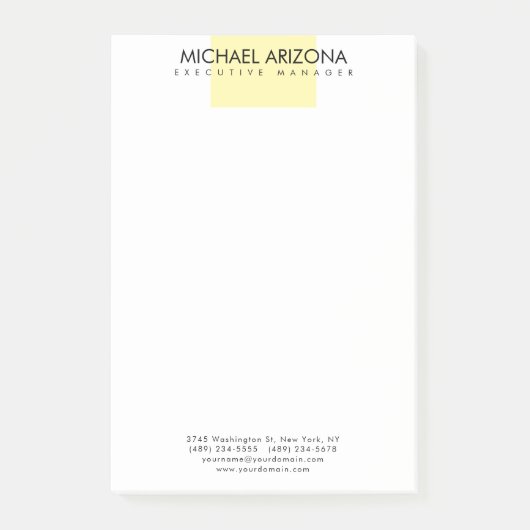 Moderne Minimalistische Eenvoudige Vlakke Post-it® Notes (Voorkant)