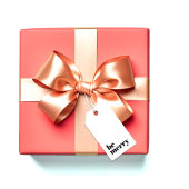 Moderne minimalistische eenvoudige vrolijke typogr cadeaulabel