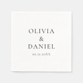 Moderne minimalistische eenvoudige witte bruiloft servet (Voorkant)