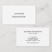 Moderne minimalistische eenvoudige witte professio visitekaartje (Voorkant / Achterkant)