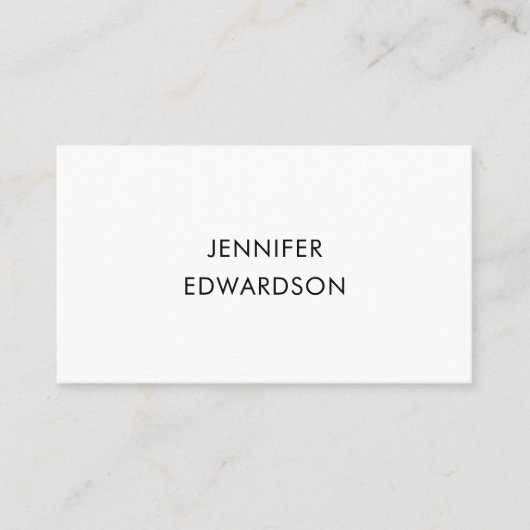 Moderne minimalistische eenvoudige witte professio visitekaartje (Voorkant)