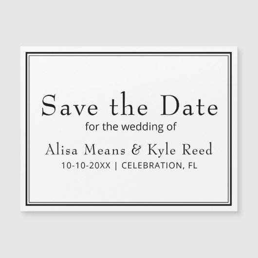 Moderne Minimalistische Eenvoudige Witte Save the  (Voorkant)