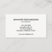 Moderne, minimalistische, eenvoudige, zilverwitte visitekaartje (Achterkant)
