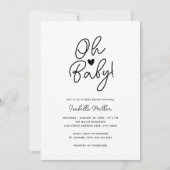 Moderne minimalistische eenvoudige zwart-wit Baby  Kaart (Voorkant)