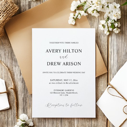 Moderne minimalistische eenvoudige zwart-wit kaart