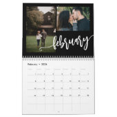 Moderne minimalistische eenvoudige zwarte fotocoll kalender (Feb 2026)