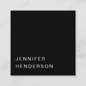 Moderne minimalistische eenvoudige zwarte professi vierkante visitekaartje (Voorkant)