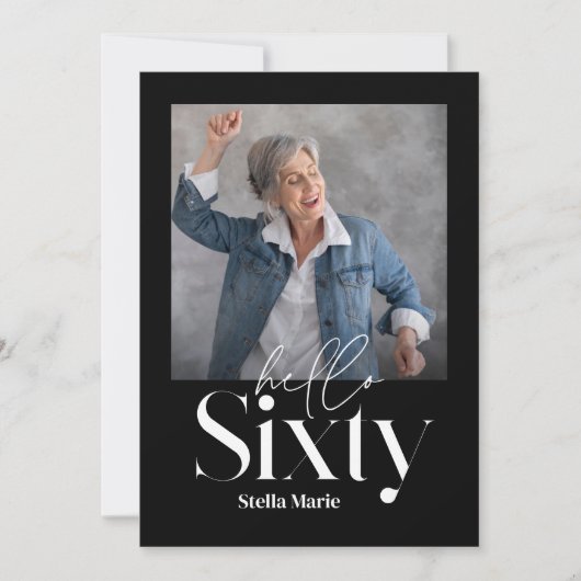 Moderne minimalistische eenvoudige zwarte & witte  kaart (Voorkant)