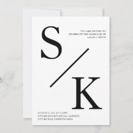 Moderne minimalistische eerste bruiloft uitnodigin kaart