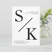 Moderne minimalistische eerste bruiloft uitnodigin kaart (Staand voorkant)