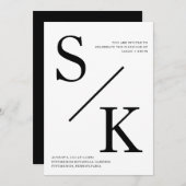 Moderne minimalistische eerste bruiloft uitnodigin kaart (Voorkant / Achterkant)