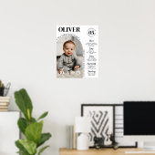 Moderne minimalistische eerste jaar foto mijlpaal poster (Thuiskantoor)