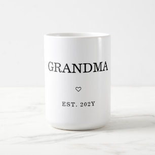 Moderne minimalistische eerste keer oma est. koffiemok